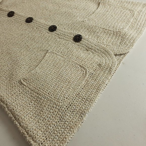 Spanner Beige Metallic Knit Sweater Blazer - Picture 10 of 15